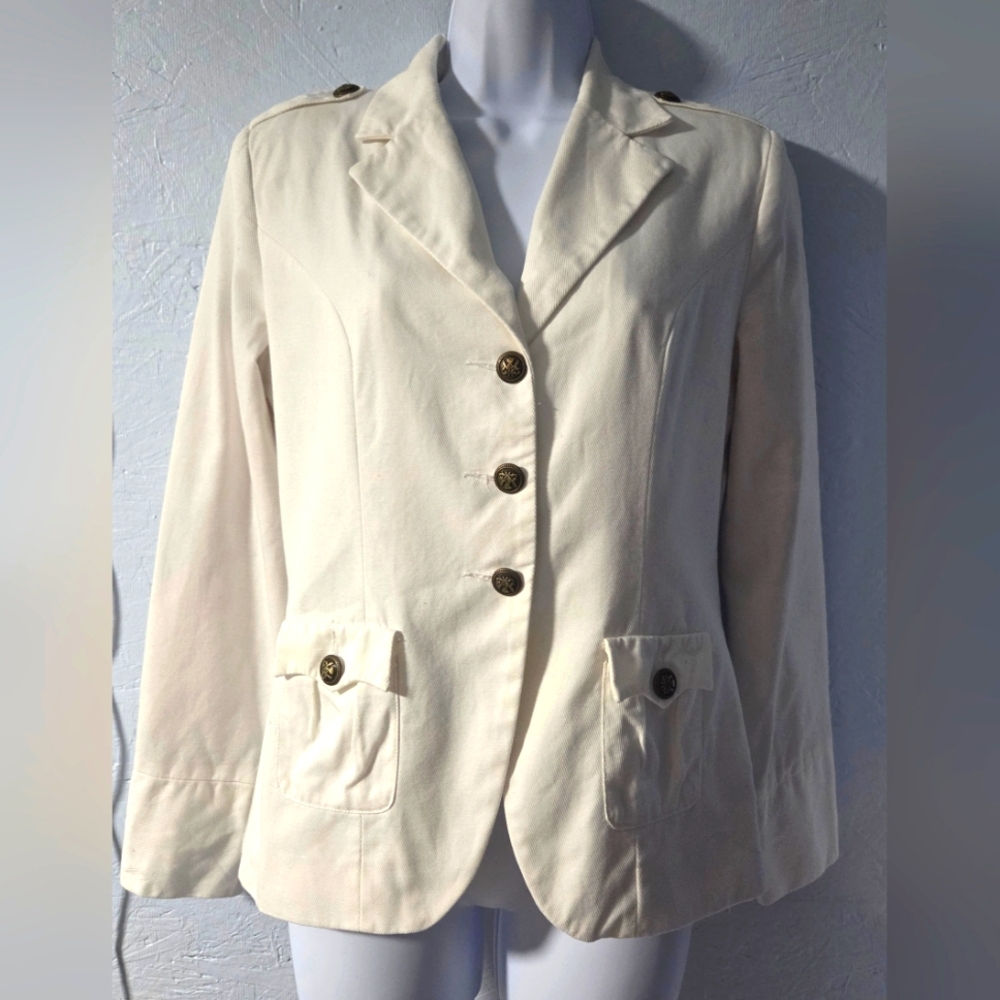 Twiggy London Ivory Denim Blazer/Jacket - Women's S